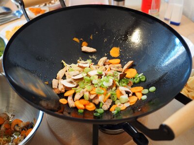 Leek mushrooms meat