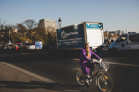 Senior Woman on a Bicycle photo