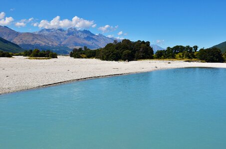 Lake blue sky the scenery