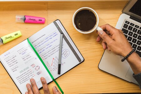 Notebook And Coffee photo