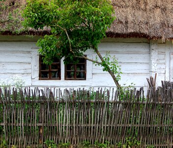 Wooden house village the roof of the photo