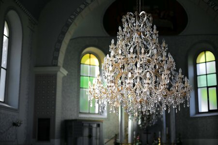 Hanging chandelier crystal photo