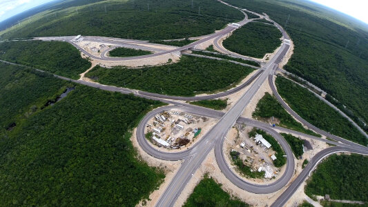 Aerial view of highways in Mexico