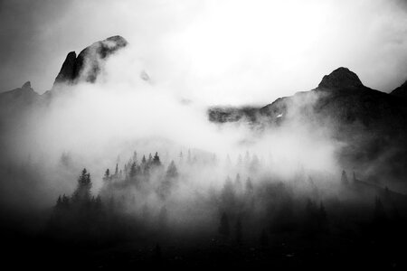 Fog and Mist over the mountains in Gemeinde Annaberg Lungotz Austria photo