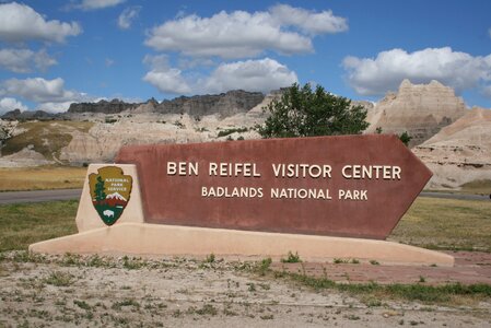 Sign for the Ben Reifel Visitor Center photo