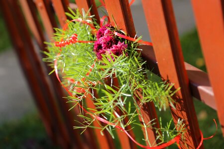 Picket Fence bouquet wooden photo