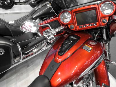 Metallic motorcycle reddish photo