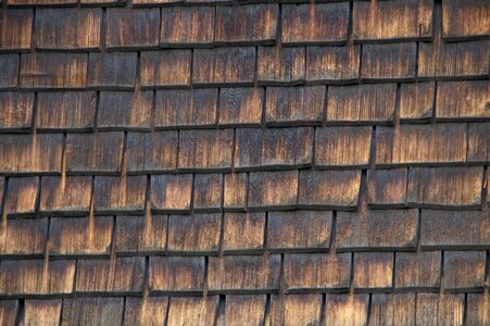 Wood shingle panel facade cladding photo