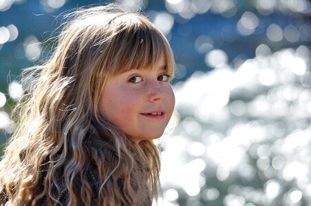 Long hair smile water photo