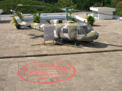 Helicopter on the roof of Reunification palace