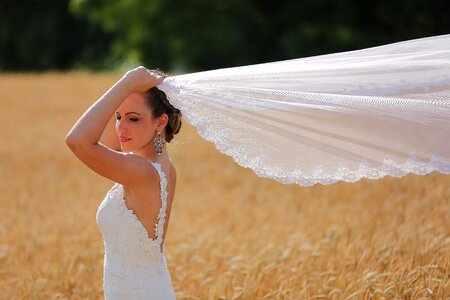 Wedding Dress veil wheatfield