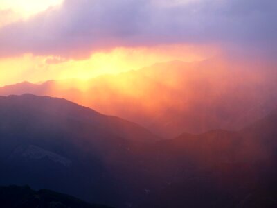 Beautiful landscape in the mountains at sunshine colorful