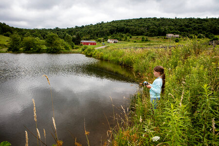 Young girl fishing-1 photo