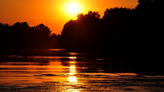 Sunset river water