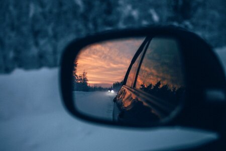 Car dusk landscape