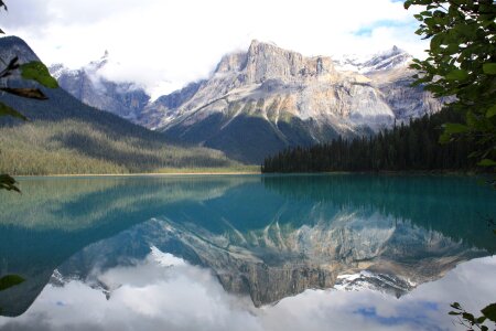 Majestic mountain lake in Canada. Moraine Lake in Alberta, Canada photo