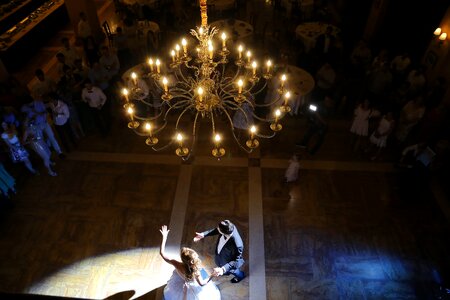 Groom bride spotlight photo