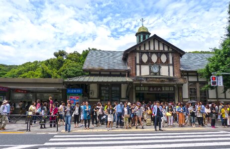 Japanese train station street photo