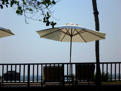 Umbrella Chairs Lounge Sea photo