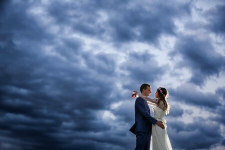 Dramatic storm bride photo