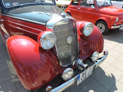 Nostalgia red automobile photo