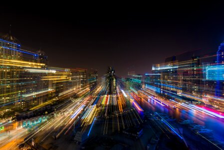 Time Lapse of the night in Dubai, United Arab Emirates, UAE photo
