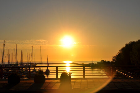 Sunset over the docks photo