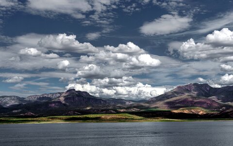 Clouds lake landscape photo