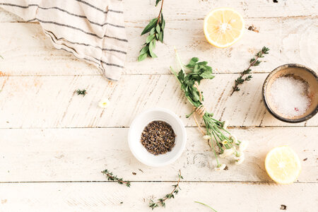 Herbs and Spices Flat Lay photo