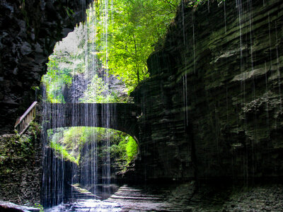 Waterfall Over Rocks photo