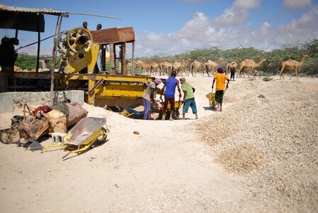 Construction site gravel crushing machine photo