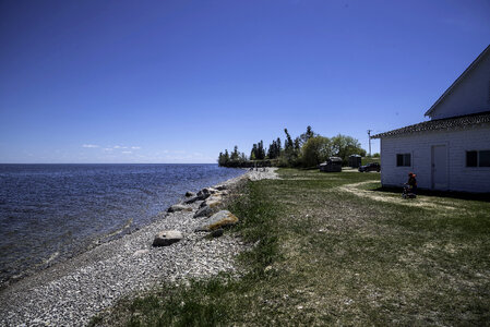 Shoreline by Hecla Provincial Park of Lake Winnipeg landscape