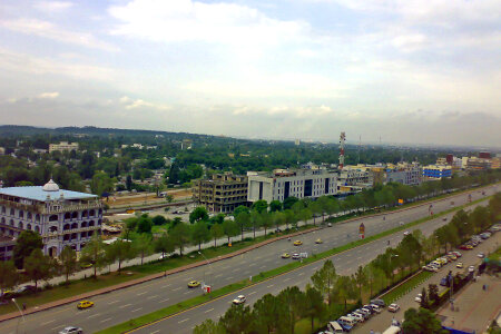 View of Blue Area from Jinnah Avenue in Islamabad, Pakistan photo