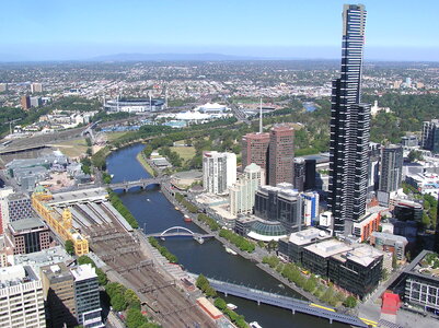 Melbourne Cityscape with Eureka Tower, Victoria, Australia photo