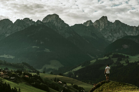 Hiking in the Swiss Alps photo