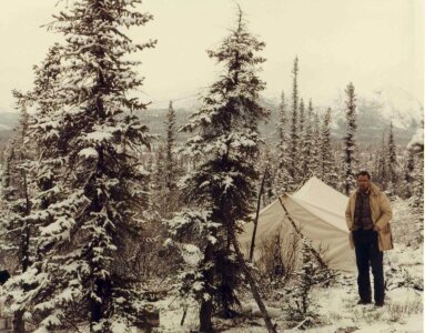 Awning camping husband photo