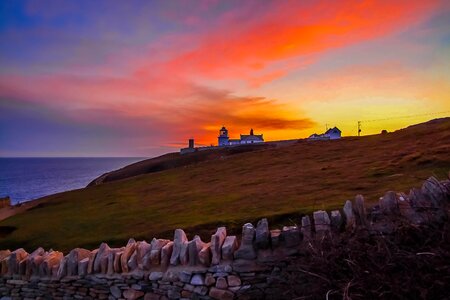 Sunset Landscape at Durlston Lighthouse photo