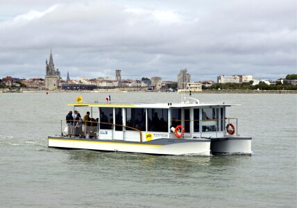 a solar powered boat in La Rochelle, France photo