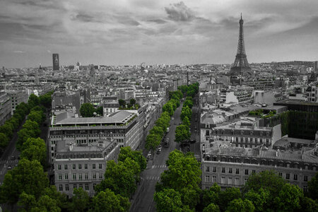 Paris Cityscape with Eiffel Tower in the Background photo