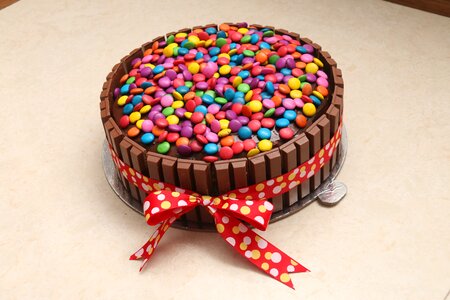 Chocolate birthday cake party photo