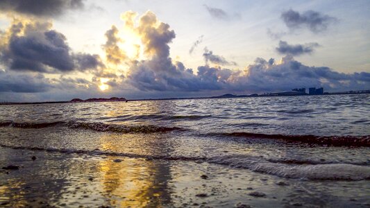 The scenery beach sunrise photo