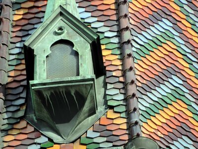 Church Tower colorful detail photo