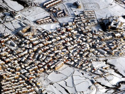 Snow aerial view spain