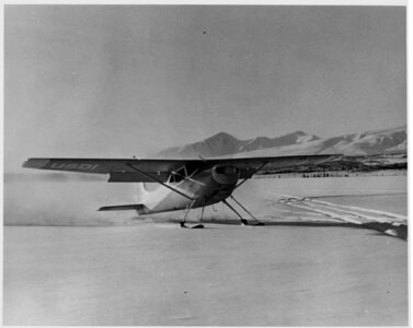 Biplane landing little