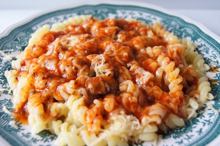 Tomato sauce dinner spaghetti bolognese photo
