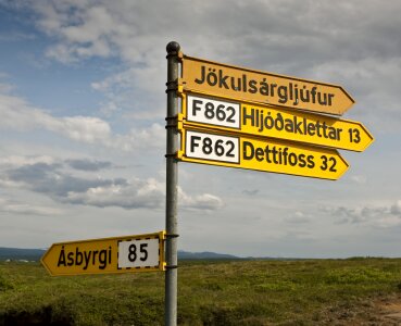 road sign Asbyrgi