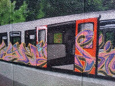 Railway wall painted