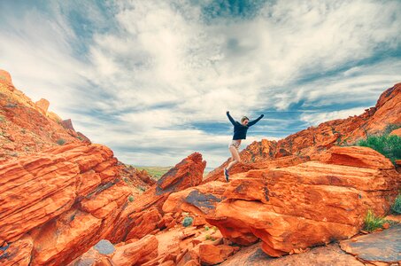 Outdoor rock red