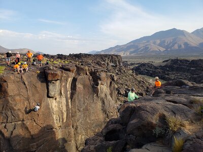 Rappelling at Fossil Falls in the Ridgecrest Field photo