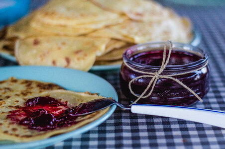 Traditional Pancakes with Jam photo